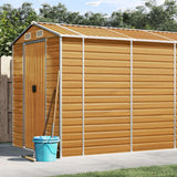 Vidaxl Garden Shed 191x725x198 cm Galvaniseret stål lysebrun