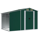 Vidaxl Garden Shed 277x192.5x179 cm galvanizovaná ocelová zelená