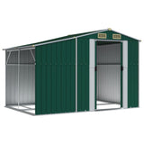 Vidaxl Garden Shed 277x192.5x179 cm galvanizovaná ocelová zelená