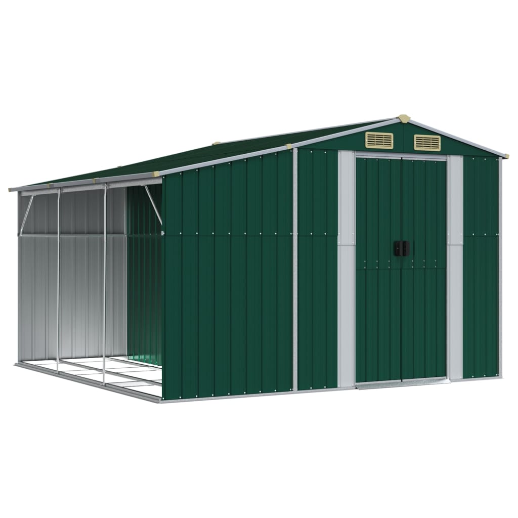 Vidaxl Garden Shed 277x279x179 cm galvanisert stålgrønn