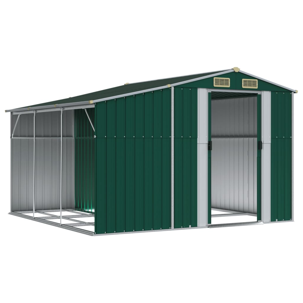 Vidaxl Garden Shed 277x279x179 cm galvanisert stålgrønn