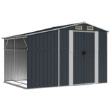 Vidaxl Garden Shed 277x192.5x179 CM Color de antracita de acero galvanizado