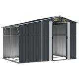 Vidaxl Garden Shed 277x192.5x179 CM Color de antracita de acero galvanizado