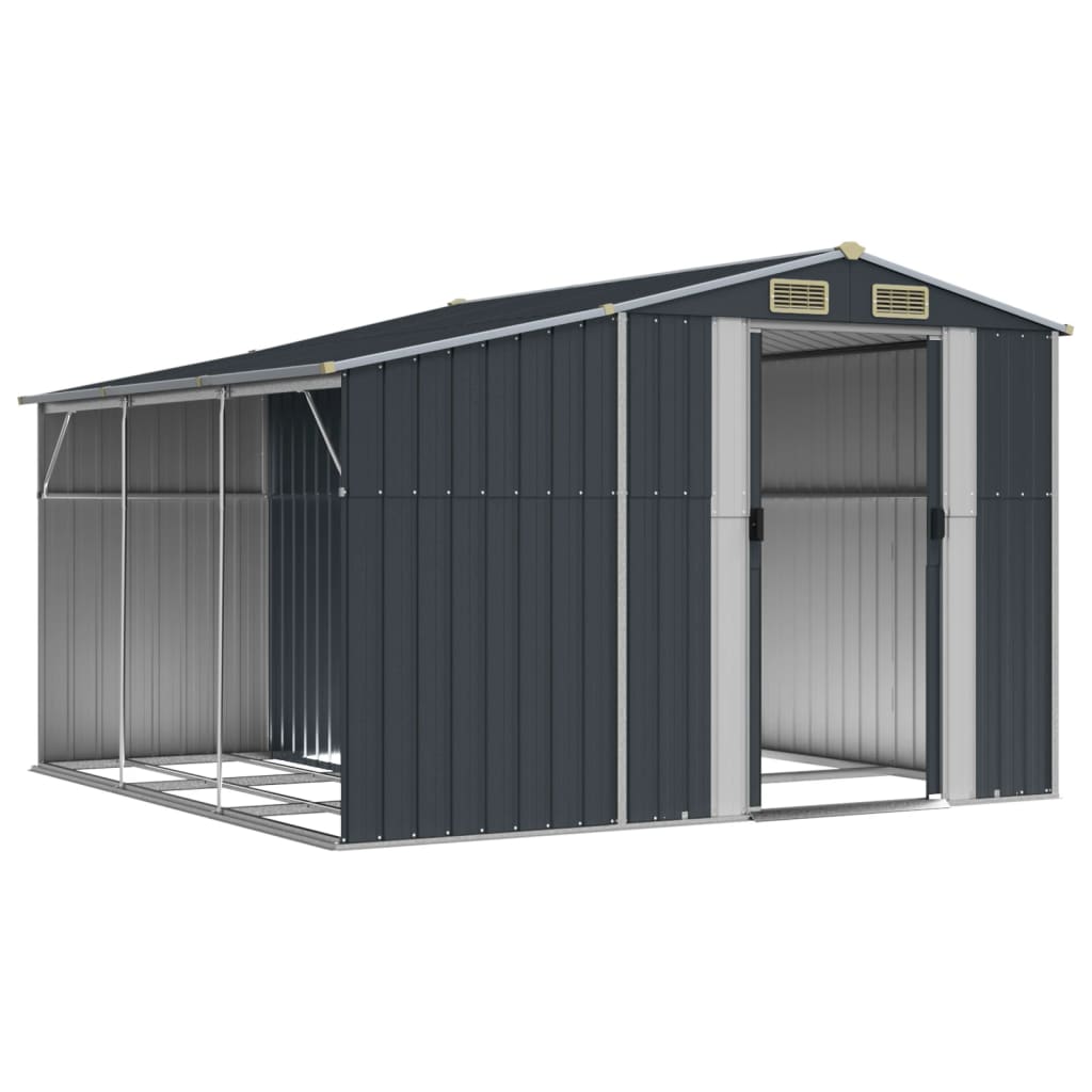 Vidaxl Garden Shed 277x279x179 cm verzinkter Stahl -Anthrazit -gelöscht