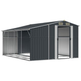 Vidaxl Garden Shed 277x365.5x179 cm verzinkte Stahl -Anthrazitfarbe