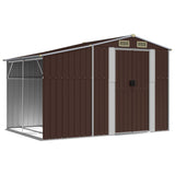 Vidaxl Garden Shed 277x192.5x179 cm galvanizovaná ocelová hnědá