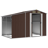 Vidaxl Garden Shed 277x192.5x179 cm galvanizovaná ocelová hnědá