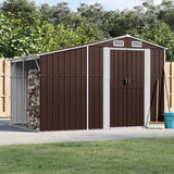 Vidaxl Garden Shed 277x192.5x179 cm galvanizovaná ocelová hnědá