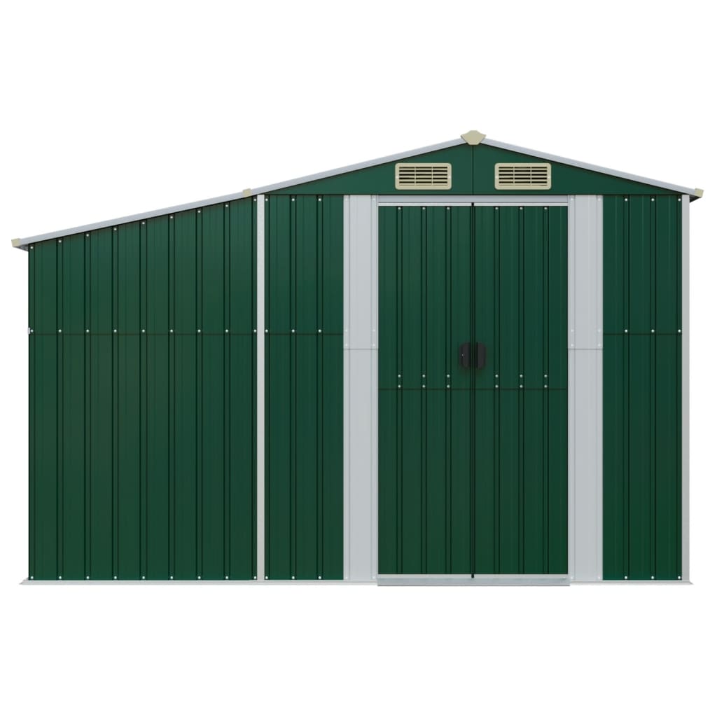 Vidaxl Garden shed 277x93x179 cm Galvanized Steel Green