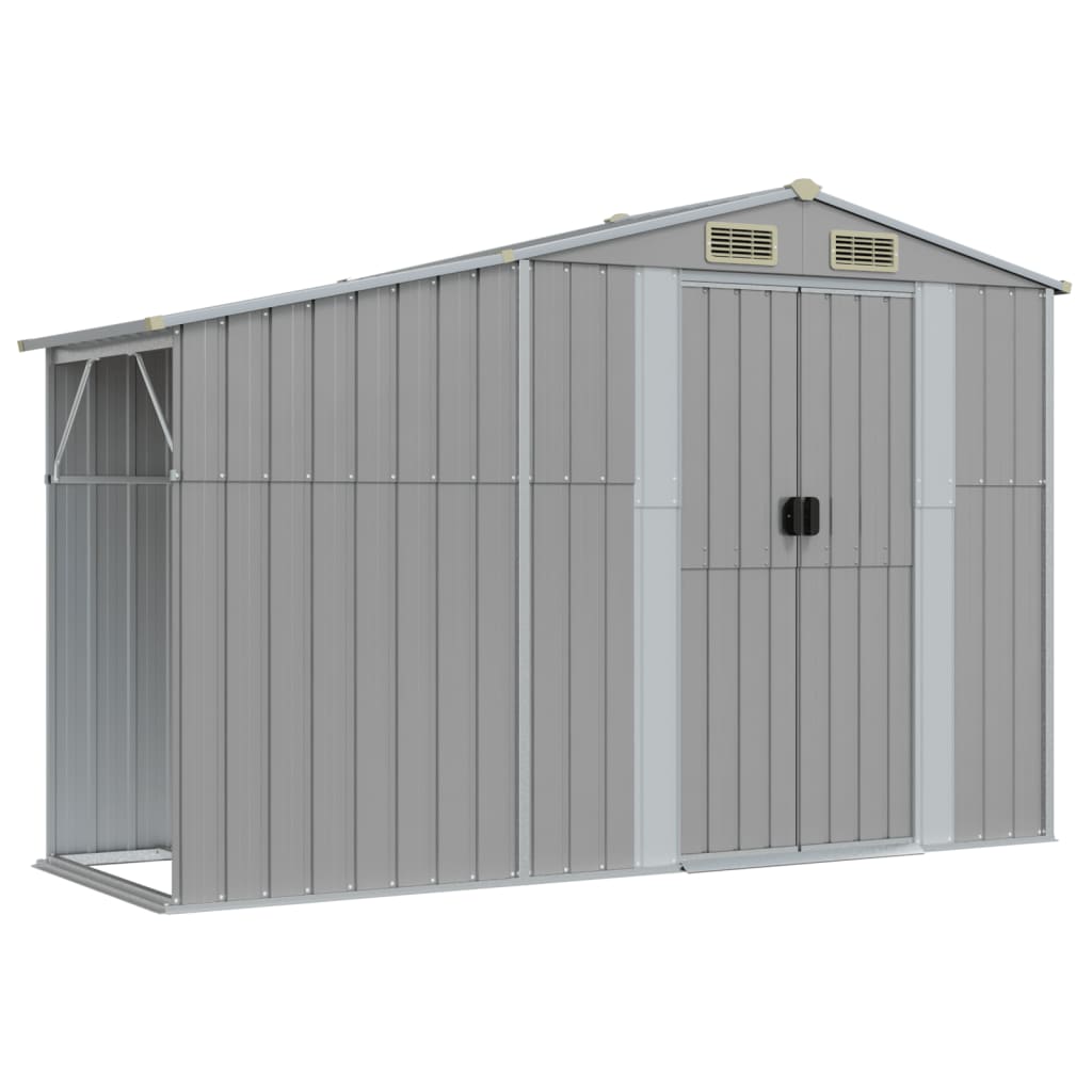 Vidaxl Garden Shed 277x93x179 cm galvanizovaná ocel šedá