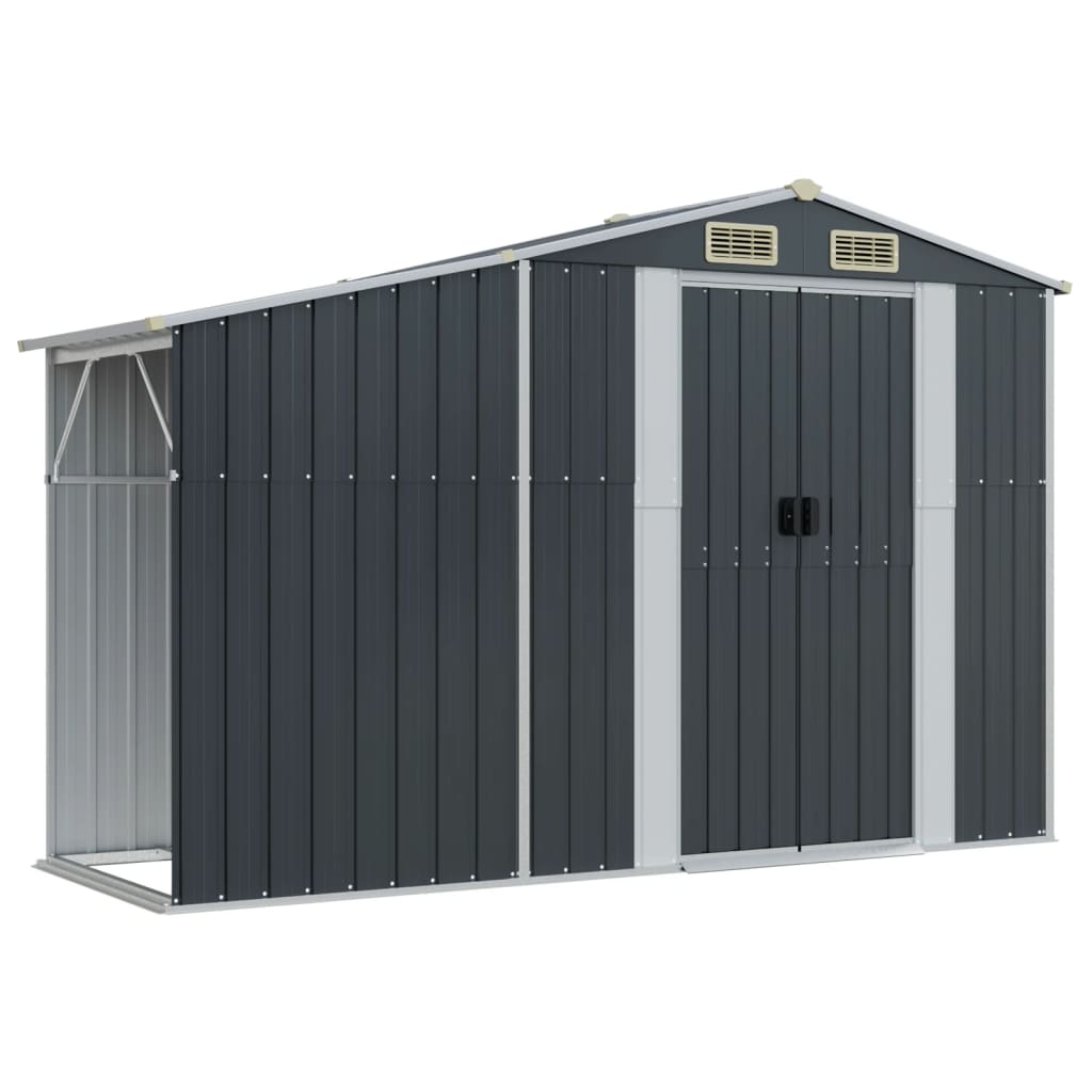 Vidaxl Garden Shed 277x93x179 cm galvanizovaná barva oceli antracitu