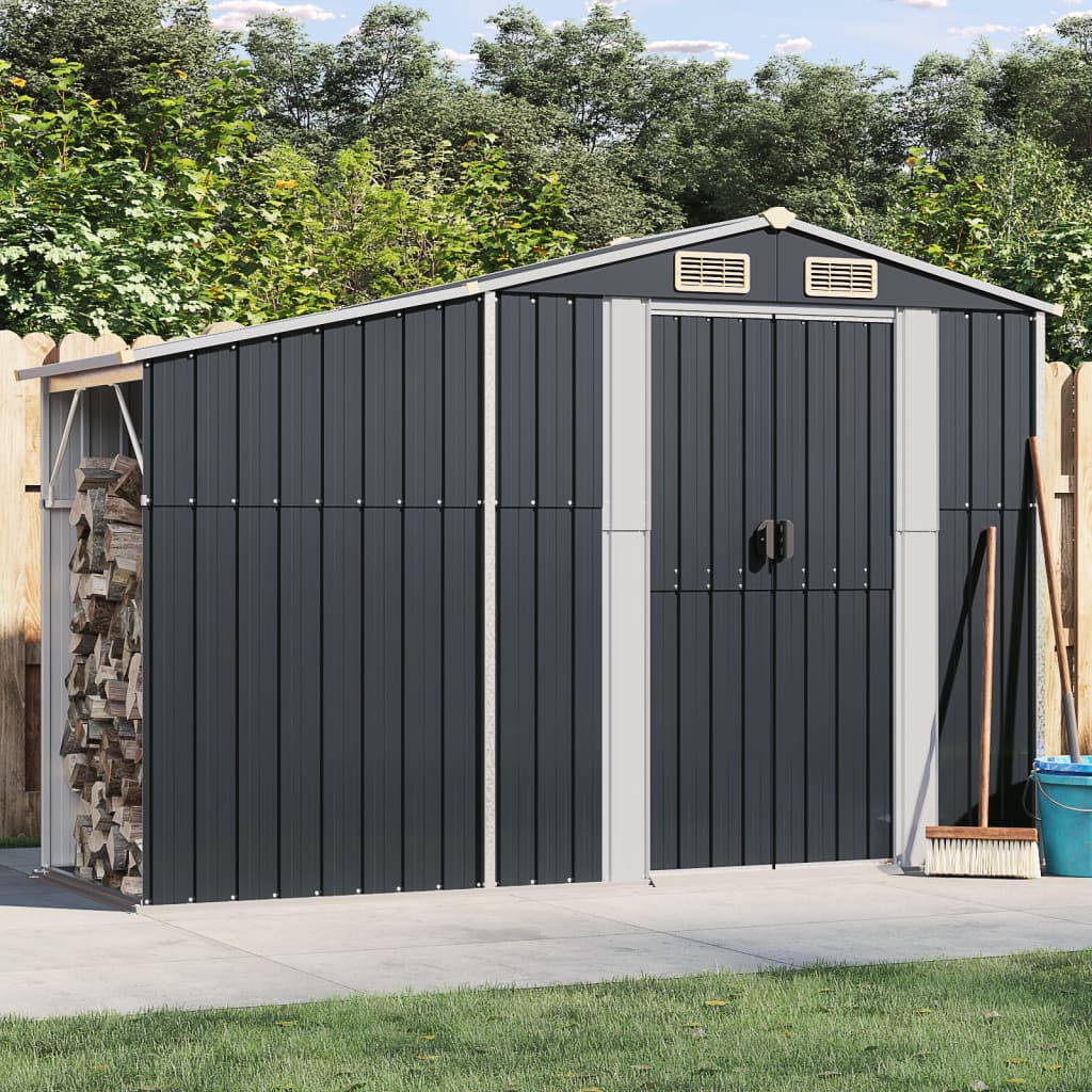 Vidaxl Garden Shed 277x93x179 cm galvanizovaná barva oceli antracitu