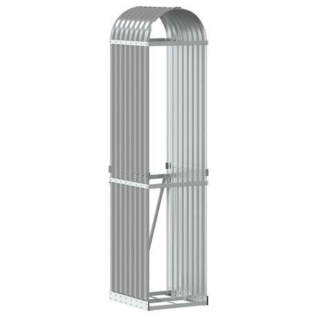 Vidaxl haardhoutopslag 40x45x170 cm gegalvaniseerd staal lichtgrijs