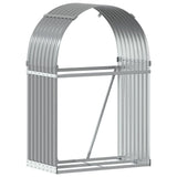 Almacenamiento de leña de Vidaxl 80x45x120 cm de acero galvanizado gris claro