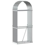 Almacenamiento de leña de Vidaxl 80x45x190 cm de acero galvanizado gris claro