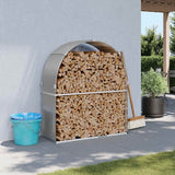 Vidaxl haardhoutopslag 120x45x140 cm gegalvaniseerd staal lichtgrijs