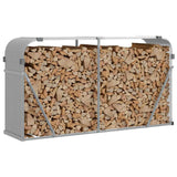 Vidaxl haardhoutopslag 180x45x100 cm gegalvaniseerd staal lichtgrijs