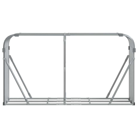 Vidaxl haardhoutopslag 180x45x100 cm gegalvaniseerd staal lichtgrijs