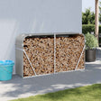Vidaxl haardhoutopslag 180x45x100 cm gegalvaniseerd staal lichtgrijs