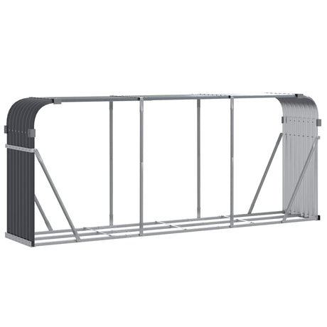 Vidaxl houthouder antraciet 234x45x100 cm gegalvaniseerd staal