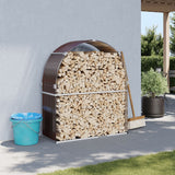 Vidaxl haardhoutopslag 120x45x140 cm gegalvaniseerd staal bruin