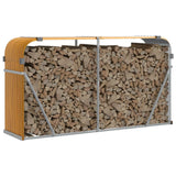 Vidaxl haardhoutopslag 180x45x100 cm gegalvaniseerd staal houtlook