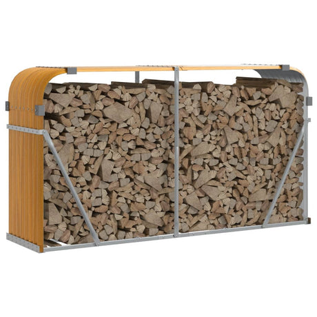 Vidaxl haardhoutopslag 180x45x100 cm gegalvaniseerd staal houtlook