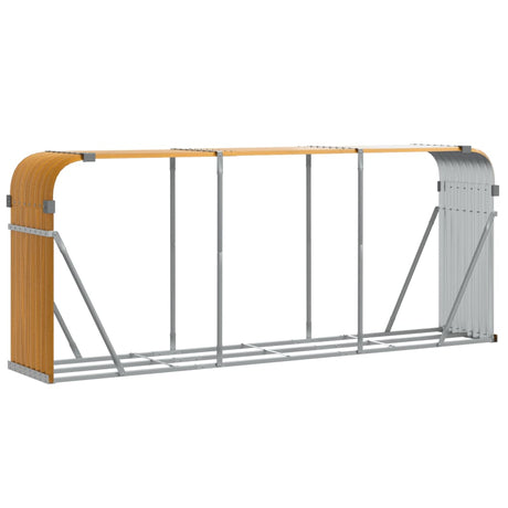 Vidaxl haardhoutopslag 234x45x100 cm gegalvaniseerd staal houtlook