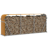 Vidaxl haardhoutopslag 234x45x100 cm gegalvaniseerd staal houtlook