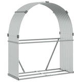 Vidaxl haardhoutopslag 120x45x140 cm gegalvaniseerd staal zilverkleur