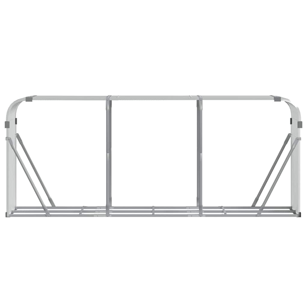 Vidaxl haardhoutopslag 234x45x100 cm gegalvaniseerd staal zilverkleur