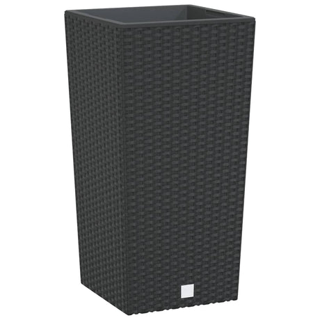 Vidaxl plantenbak uitneembare bak rattan-look 11 26,5 l pp antraciet
