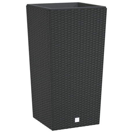 Vidaxl plantenbak met uitneembare bak rattan-look 21 49 l pp antraciet