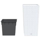VidaXL Plantenbak met uitneembare bak rattan-look 21 49 L PP wit