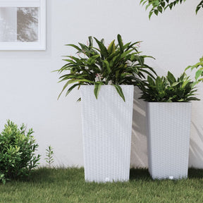 Vidaxl plantenbak met uitneembare bak rattan-look 21 49 l pp wit