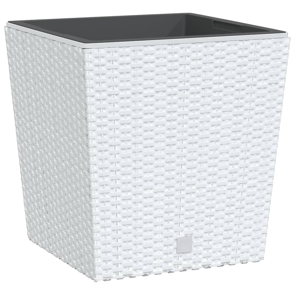 Vidaxl Planner with removable Bak Rattan Look 21 32 L PP White