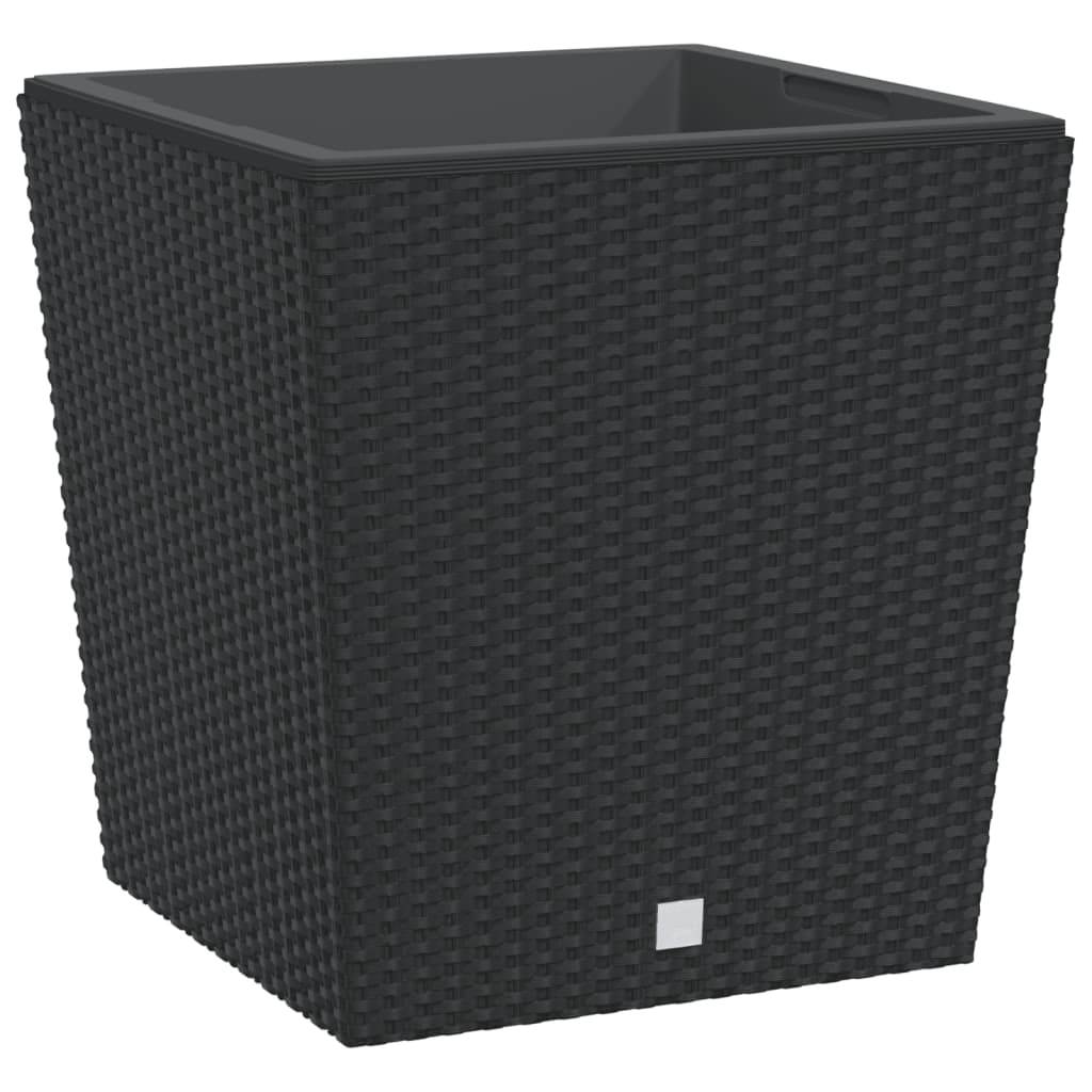 VidaXL Planter with removable Bak Rattan Look 37 64 L PP Anthracite