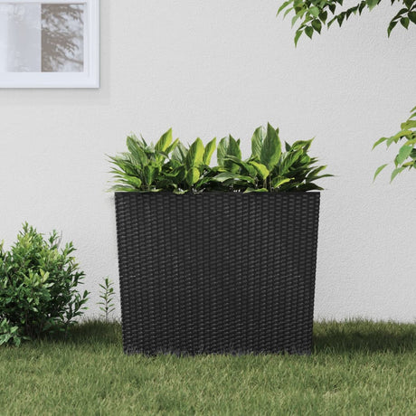 Vidaxl plantenbak met uitneembare bak rattan-look 12 44 l pp antraciet