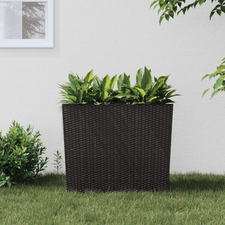 Vidaxl plantenbak met uitneembare bak rattan-look 12 44 l pp bruin