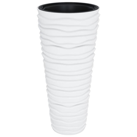 Vidaxl plantenbak met uitneembare bak geribbeld 18 45 l pp wit
