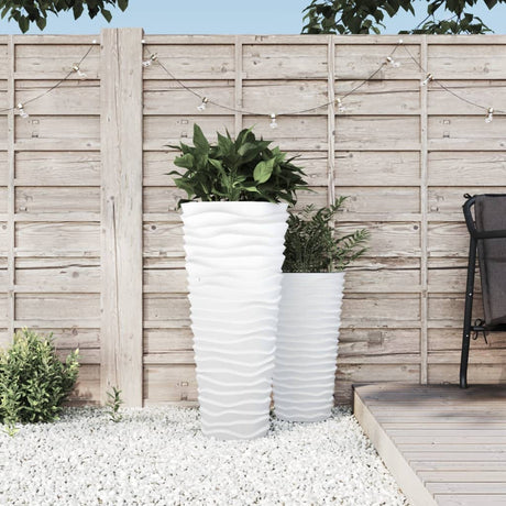 Vidaxl plantenbak met uitneembare bak geribbeld 18 45 l pp wit