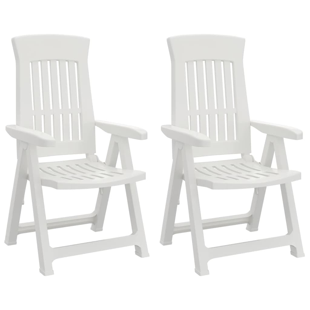 Vidaxl opklapbare ligstoelen, 2 stuks, wit pp
