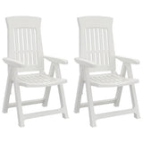 Vidaxl opklapbare ligstoelen, 2 stuks, wit pp
