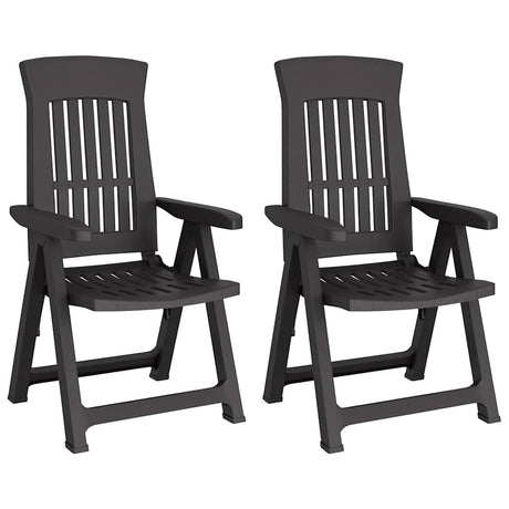 Vidaxl verstelbare klapstoelen, 2 stuks, antracietkleurig pp