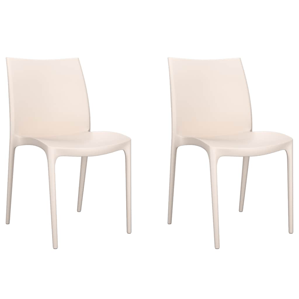 Vidaxl tuinstoelen 2 st 50x46x80 cm polypropeen crèmekleurig