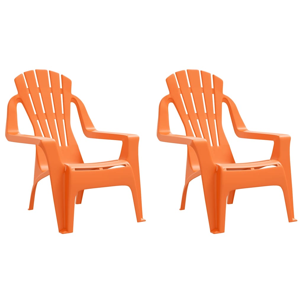 Vidaxl kindertuinstoelen 2 st hout-look 37x34x44 cm polypropeen oranje