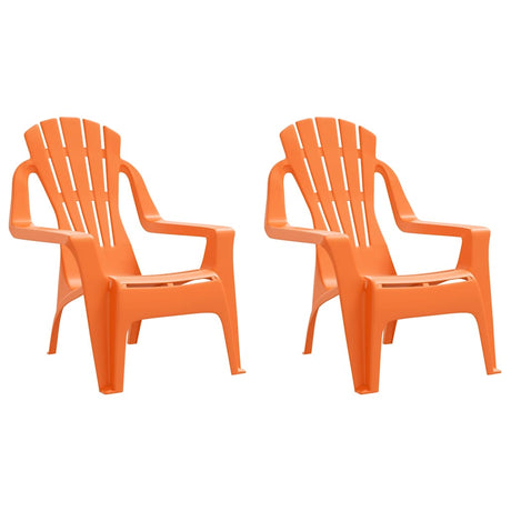 Vidaxl kindertuinstoelen 2 st hout-look 37x34x44 cm polypropeen oranje