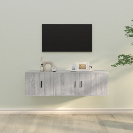 Vidaxl 2-delige tv-meubelset bewerkt hout grijs sonoma eikenkleurig