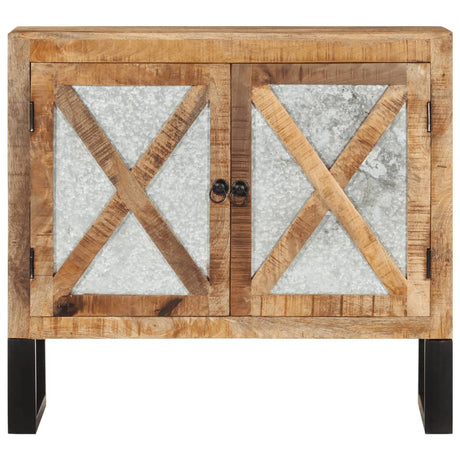 Vidaxl dressoir 80x30x71 cm massief ruw mangohout en metaal