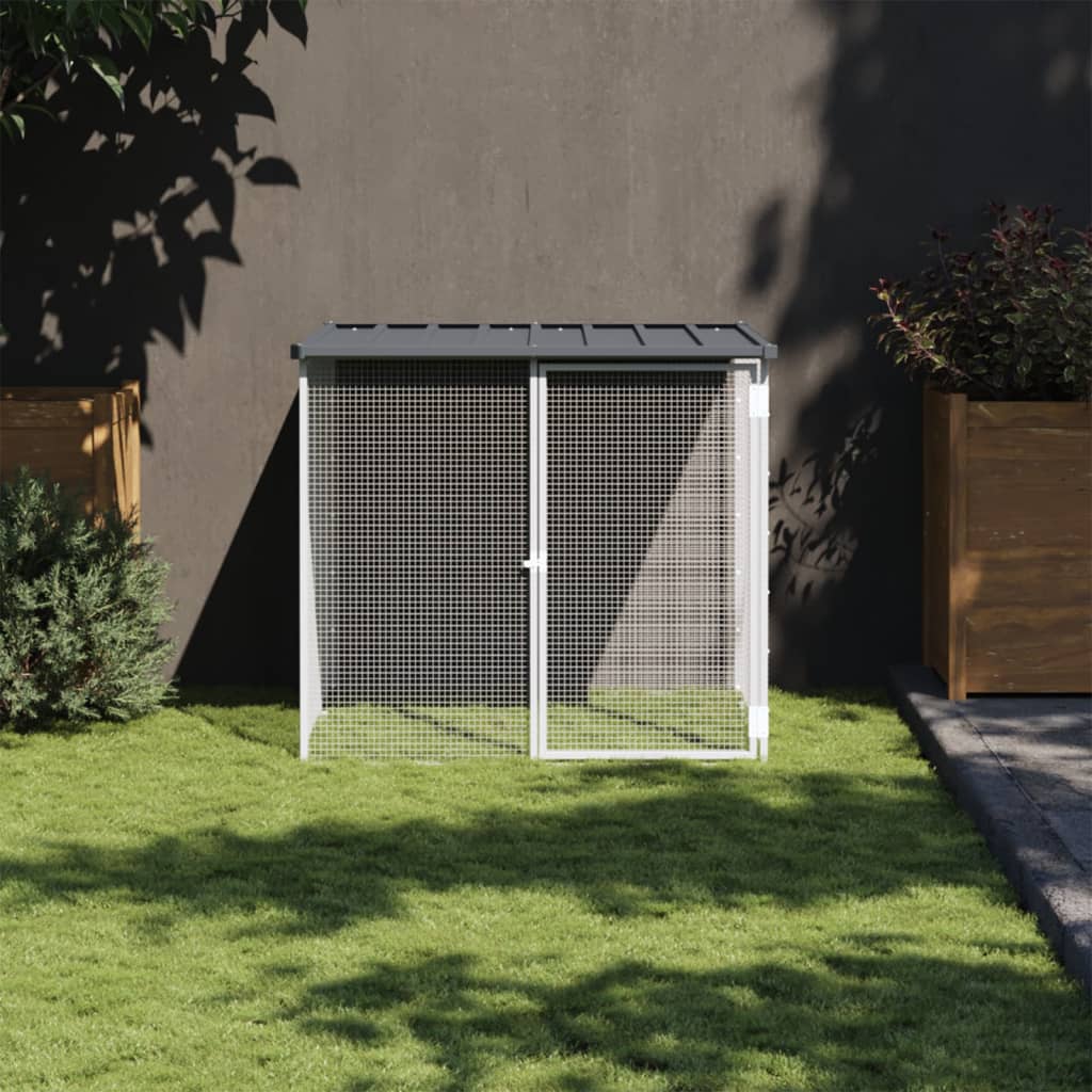 Vidaxl Chicken Coop con techo de 103x98x90 cm de acero galvanizado antracita